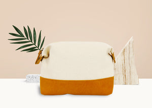 Creme and Curry colored duotone dopp kit